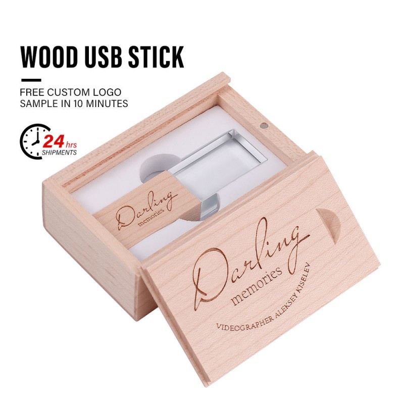 Custom Crystal Wood USB-minne