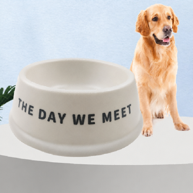 Nedbrytbar bambufiber Custom Logo Pet Bowl