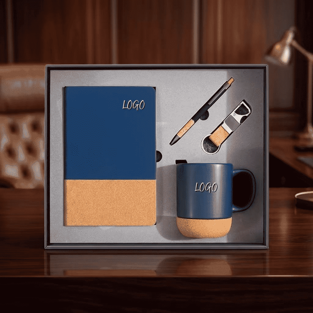 Premium Cork Accent Corporate Present Set