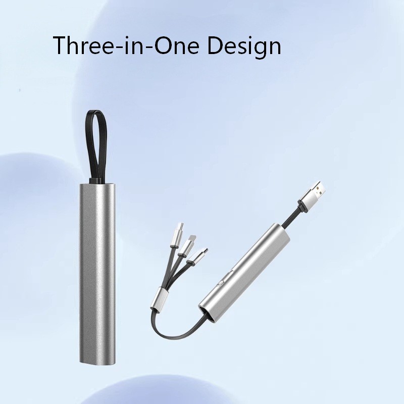 Infällbar 3 i 1 multi-USB-laddningskabel